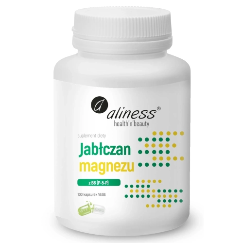 Jabłczan magnezu 100 mg B6 (P-5-P) 100kap Vege - ALINESS.webp