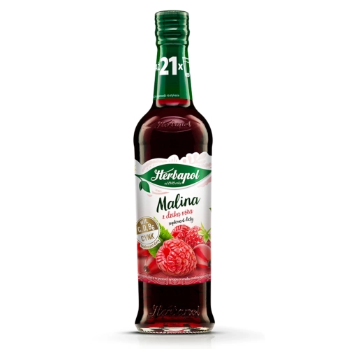 Syrop MALINA Z DZIKĄ RÓŻĄ suplement diety 420ml.webp
