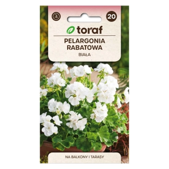 Pelargonia rabatowa BIAŁA 0,5g