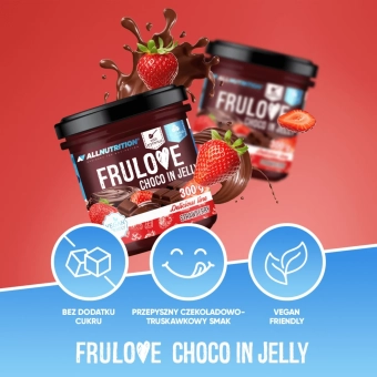 Allnutrition frulove choco in jelly 300g STRAWBERY2.webp