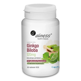 Ginkgo Biloba - miłorząb japoński 120mg 60tabl. - ALINESS