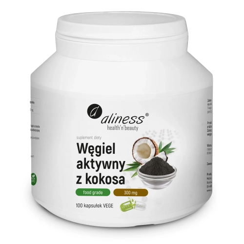 Węgiel aktywny z kokosa proszek 200g - ALINESS.webp