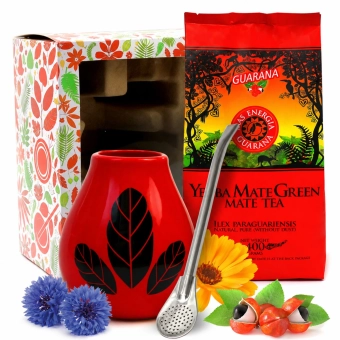 Zestaw do Yerba Mate Mas Energia Guarana 400g + bombilla + matero