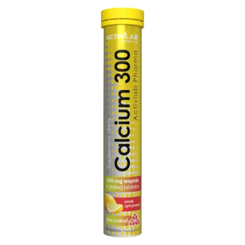 Calcium 300 tabletki musujące bez cukru - cytryna 20 tabl..webp