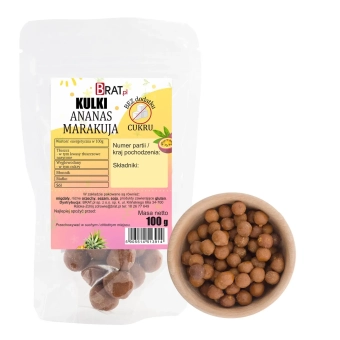 Kulki z ananasem i marakują bez dodatku cukru 100g