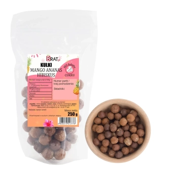 Kulki z mango, ananasem i hibiskusem bez dodatku cukru 250g