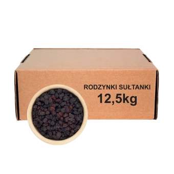 Rodzynki sułtanki duże, kartonowe opakowanie 12,5 kg