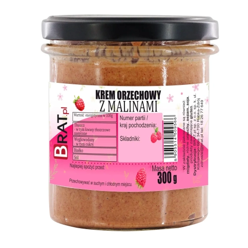 Krem orzechowy z malinami 300g
