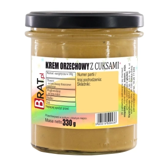 Krem orzechowy z czekoladą i cuksami 330g