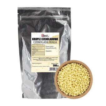 Krople czekoladowe - czekolada biała 500g