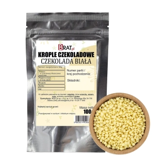 Krople czekoladowe - czekolada biała 100g