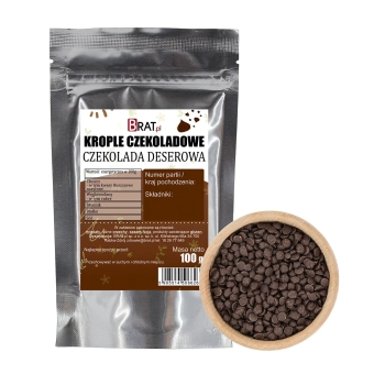 Krople czekoladowe - czekolada deserowa 100g