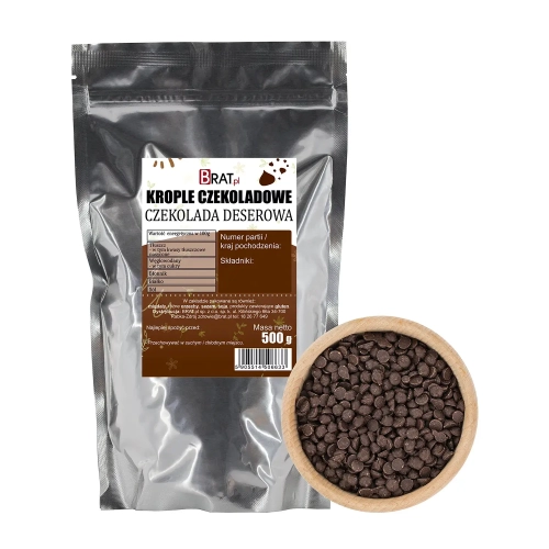 Krople czekoladowe czekolada deserowa 500g.webp