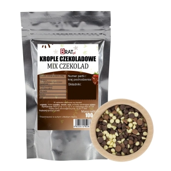 Krople czekoladowe - MIX czekolad 100g
