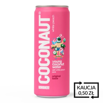 Woda kokosowa z młodego kokosa z sokiem z białej brzoskwini 320ml