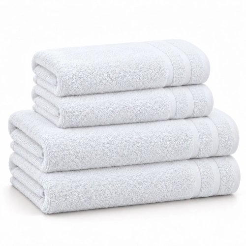 Zestaw ręczników MARTE 70x140x2 + 50x90x2 BIAŁY.webp